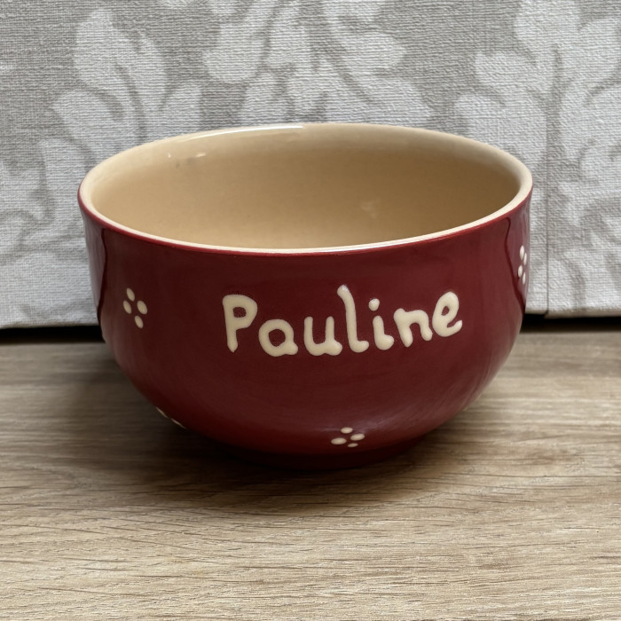Bol personnalisé rouge point