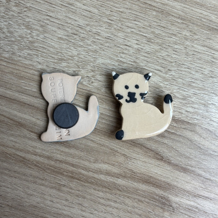 Magnets chat crème
