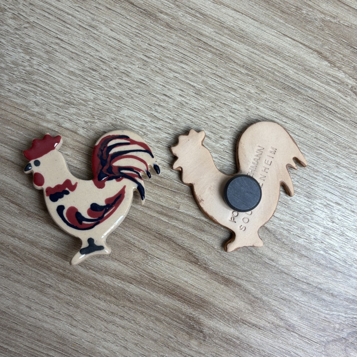 Magnets coq crème