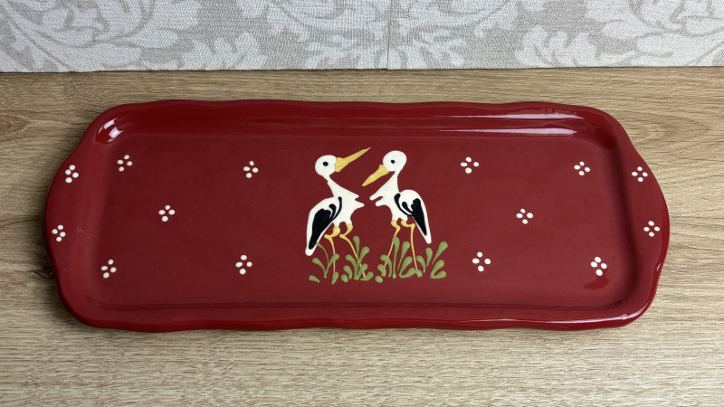 Plat à cake rouge cigogne