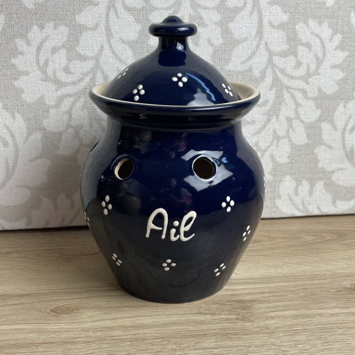 Pot à ail bleu foncé cigogne